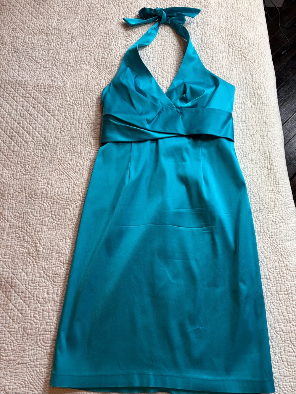 Donna Ricco Teal Halter Sheath Dress